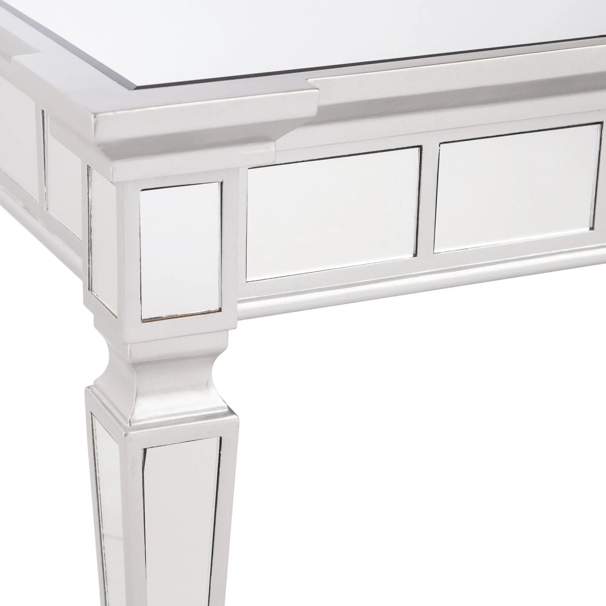 24" Silver Glass Square End Table Homeroots Living Room