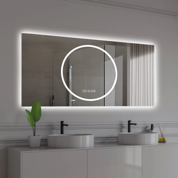 24" Silver Lighted Frameless Bathroom Vanity Mirror Homeroots Bed & Bath
