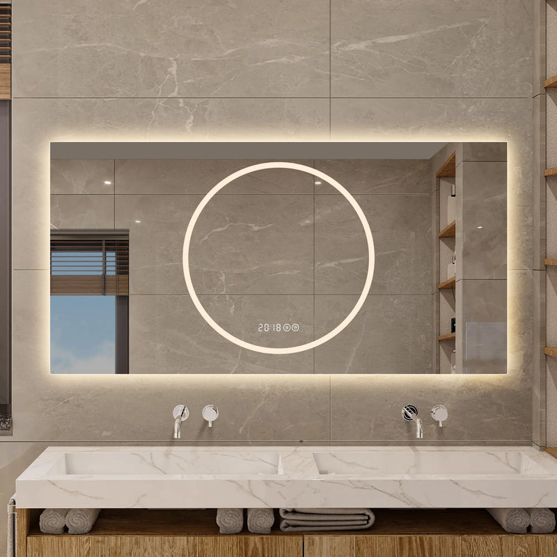 24" Silver Lighted Frameless Bathroom Vanity Mirror Homeroots Bed & Bath