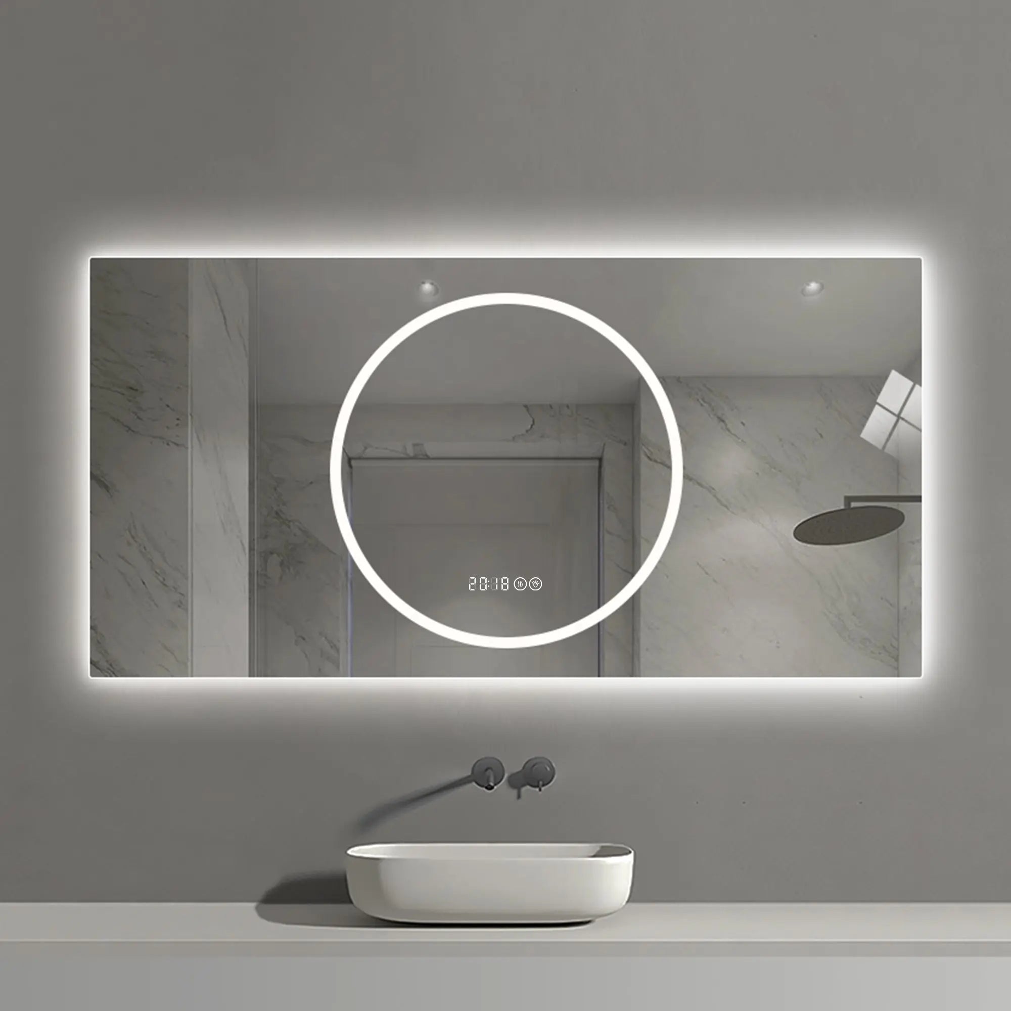 24" Silver Lighted Frameless Bathroom Vanity Mirror Homeroots Bed & Bath