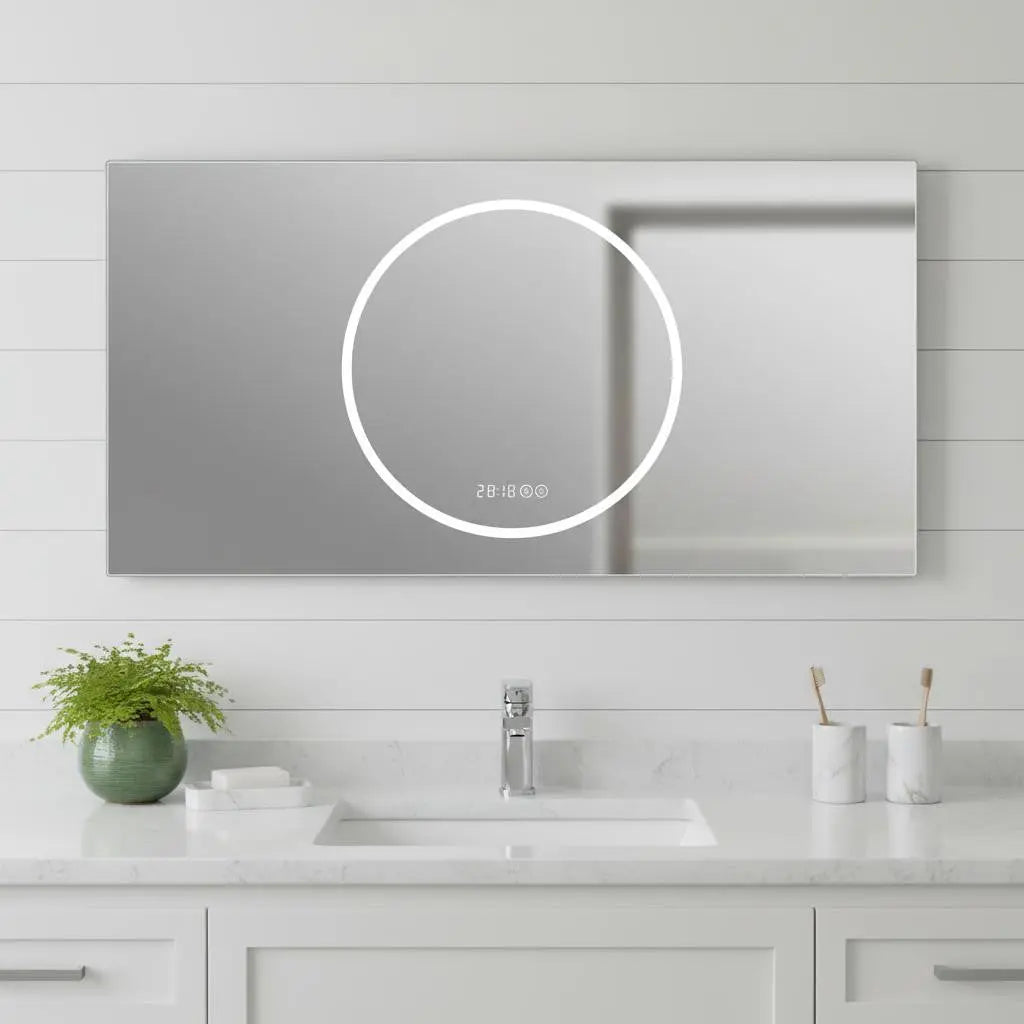 24" Silver Lighted Frameless Bathroom Vanity Mirror Homeroots Bed & Bath