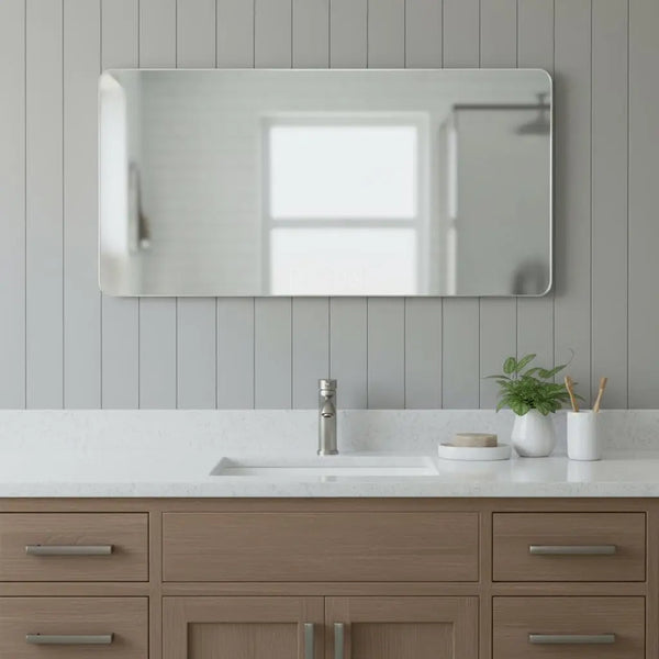 24" Silver Lighted Frameless Bathroom Vanity Mirror Homeroots Bed & Bath