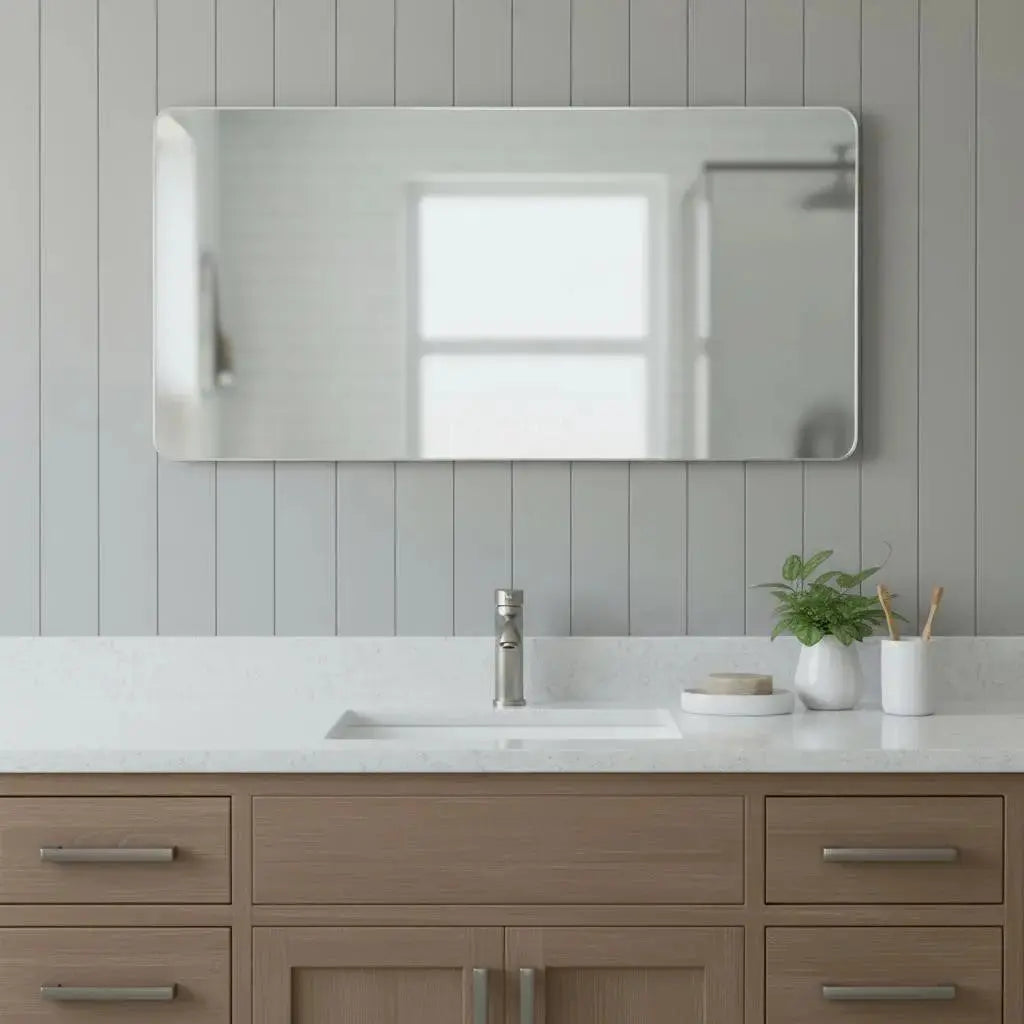 24" Silver Lighted Frameless Bathroom Vanity Mirror Homeroots Bed & Bath