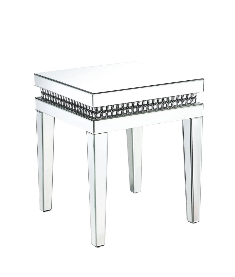 24" Silver Mirrored Square End Table Homeroots Living Room
