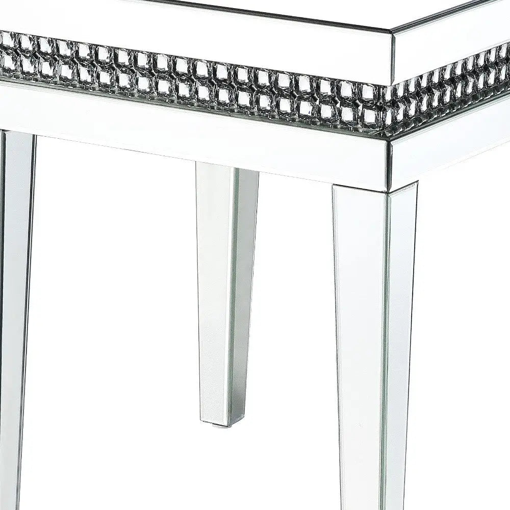 24" Silver Mirrored Square End Table Homeroots Living Room