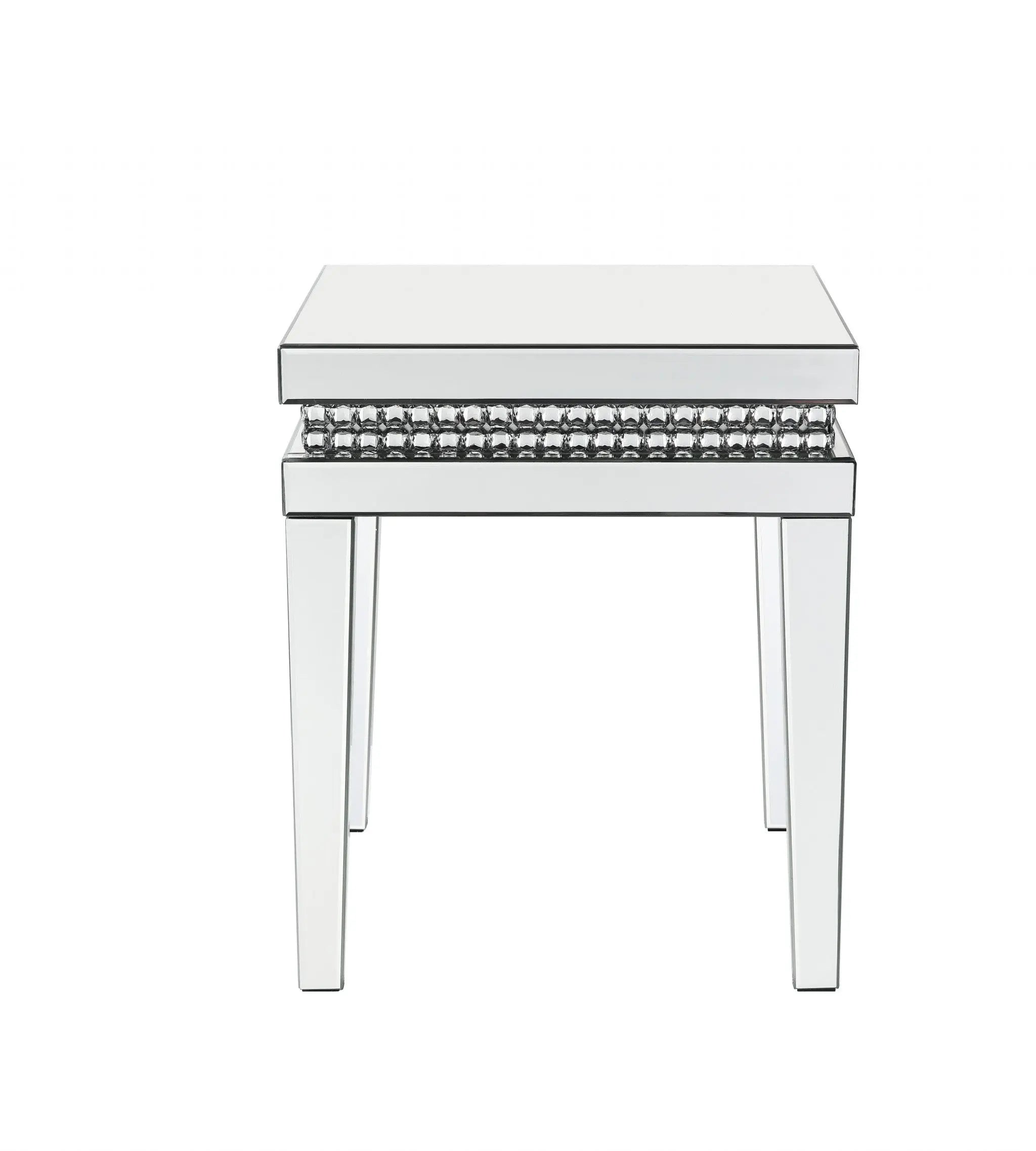24" Silver Mirrored Square End Table Homeroots Living Room