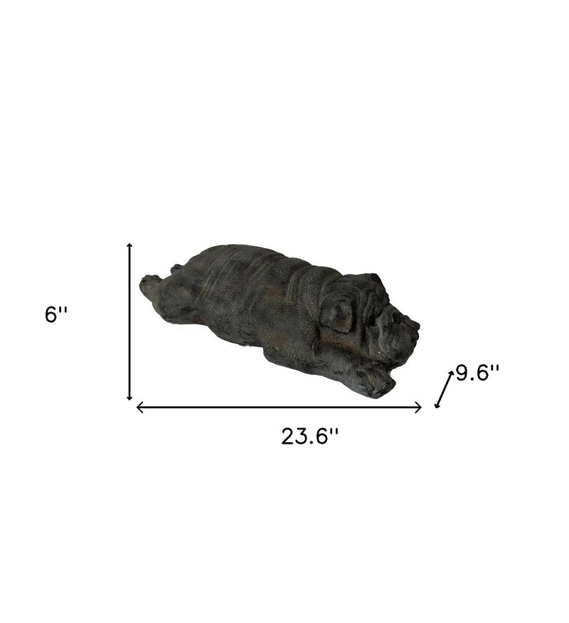 24" Sleepy Bulldog Indoor Outdoor Statue Homeroots Outdoor