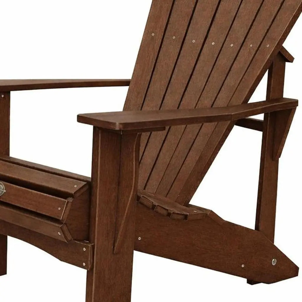 24" Walnut Textured Heavy Duty Plastic Outdoor Adirondack Chair Homeroots Outdoor