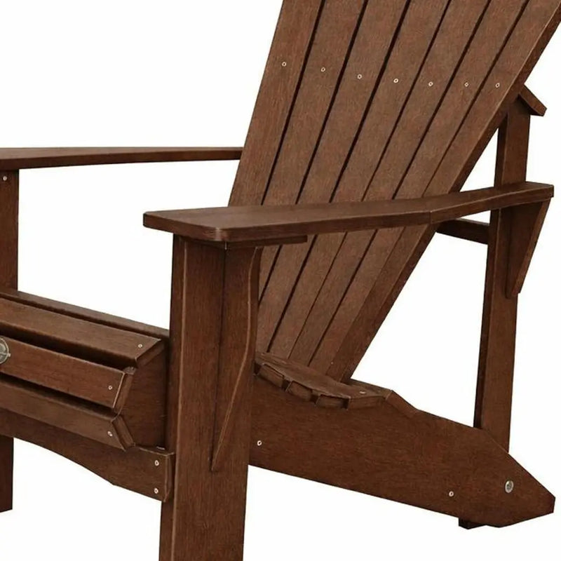 24" Walnut Textured Heavy Duty Plastic Outdoor Adirondack Chair Homeroots Outdoor