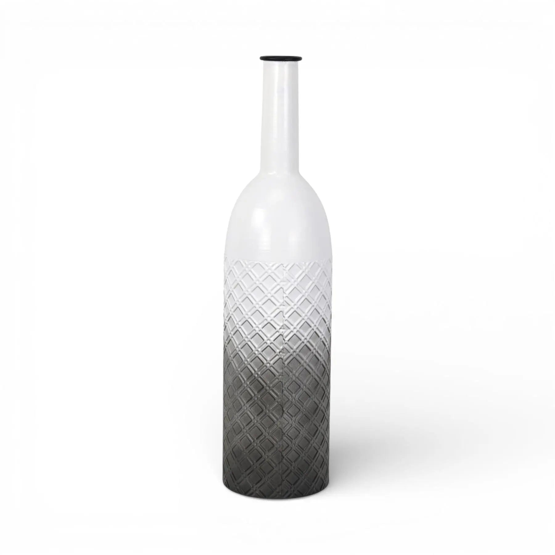 24" White And Gray Ombre Metal Cylinder Floor Vase Homeroots Home Decor