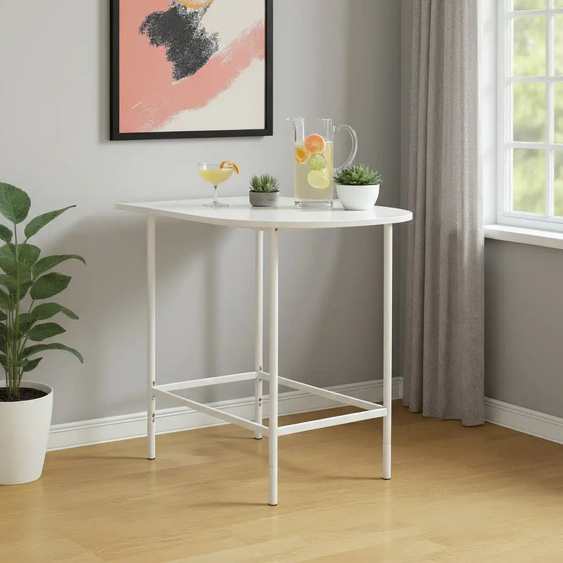 24" White Free Form Manufactured Wood Bar Table Homeroots Living Room