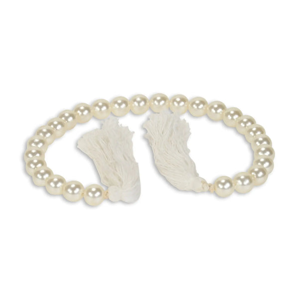 24" White Pearl Beads Decorative Tassel GreatEagleInc