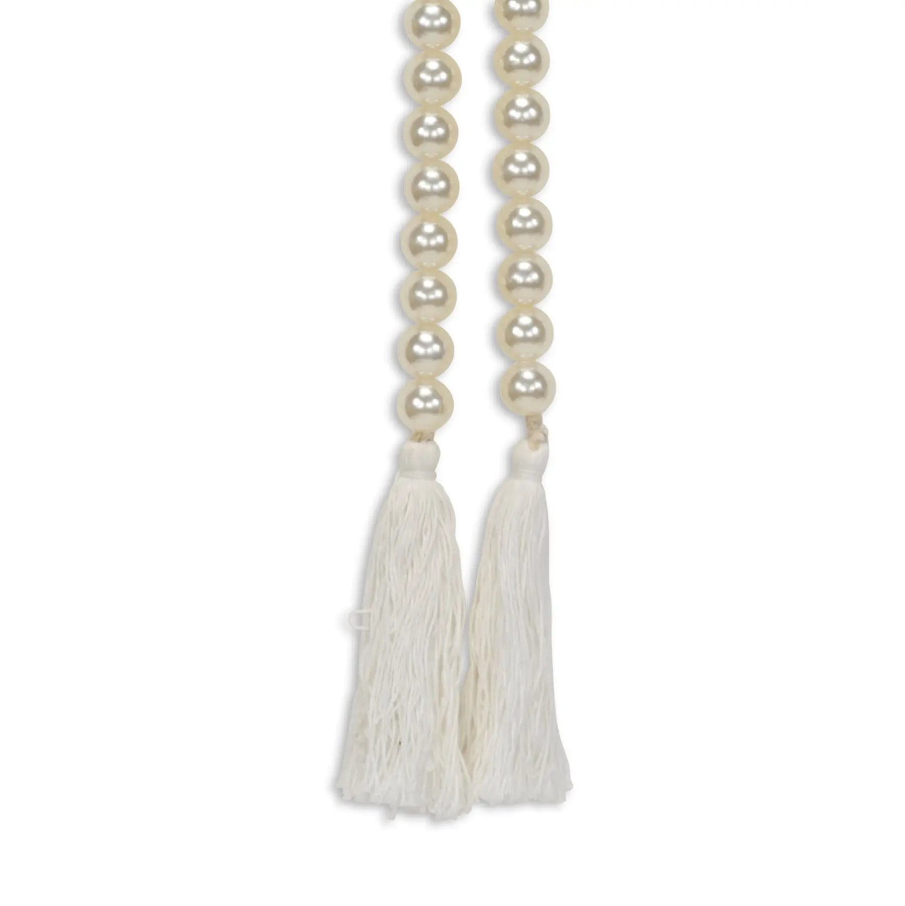 24" White Pearl Beads Decorative Tassel GreatEagleInc