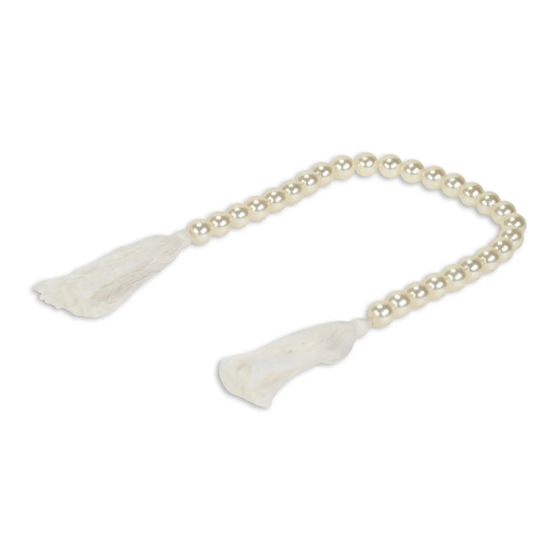 24" White Pearl Beads Decorative Tassel GreatEagleInc