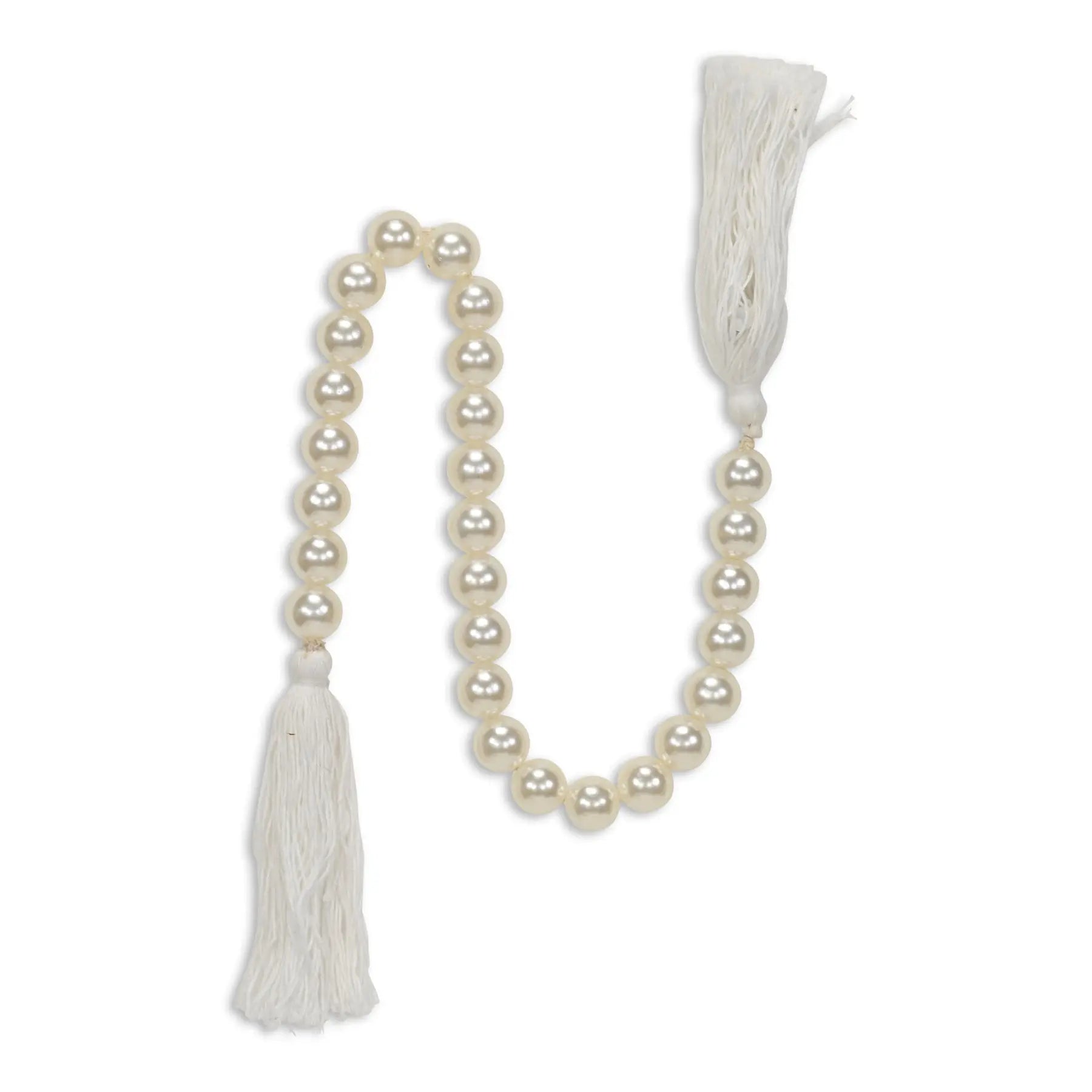 24" White Pearl Beads Decorative Tassel GreatEagleInc