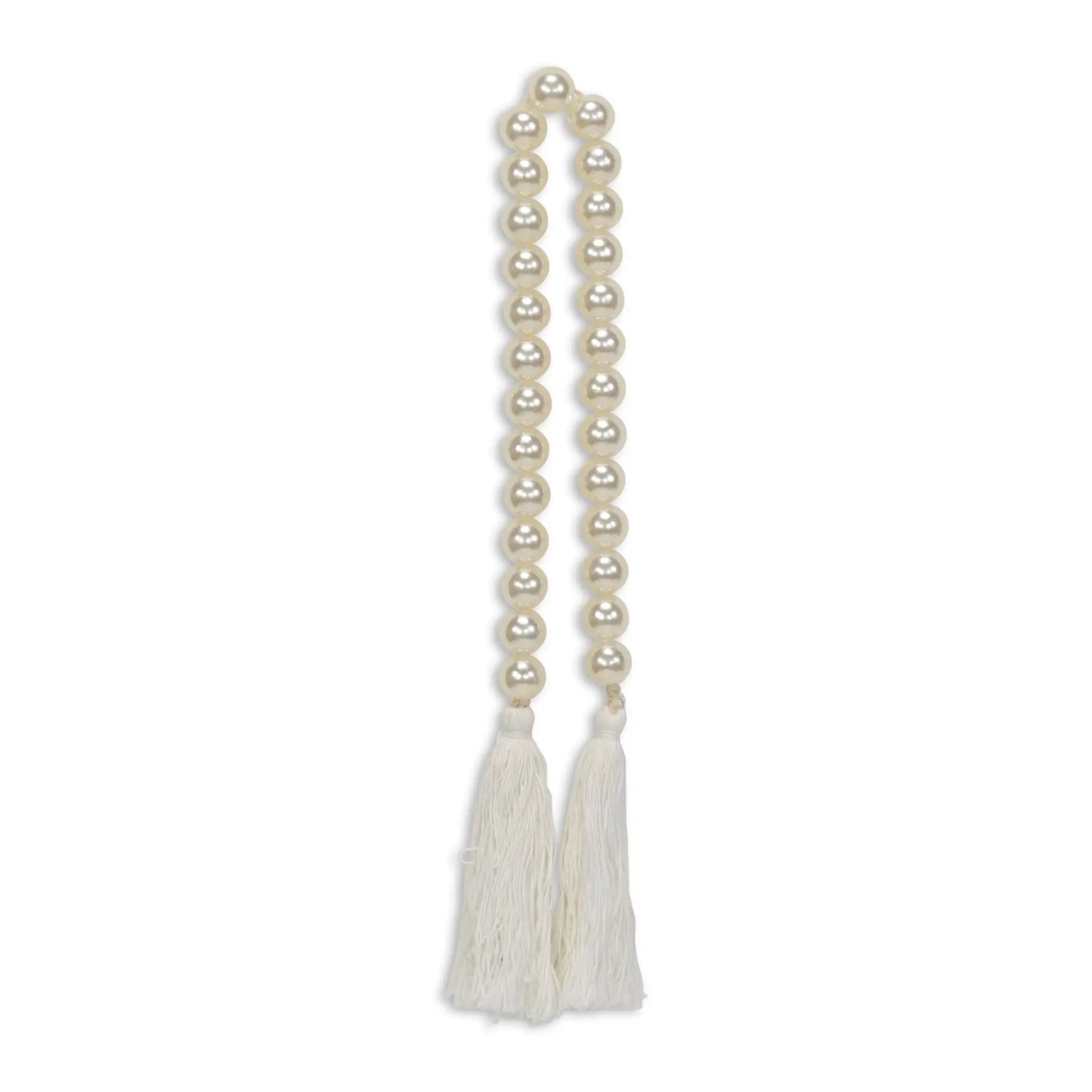 24" White Pearl Beads Decorative Tassel GreatEagleInc