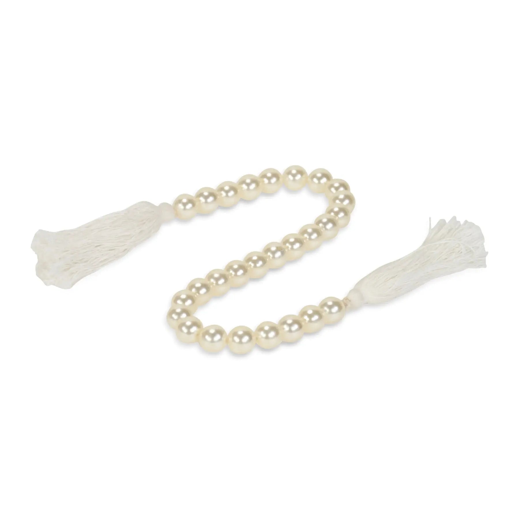 24" White Pearl Beads Decorative Tassel GreatEagleInc