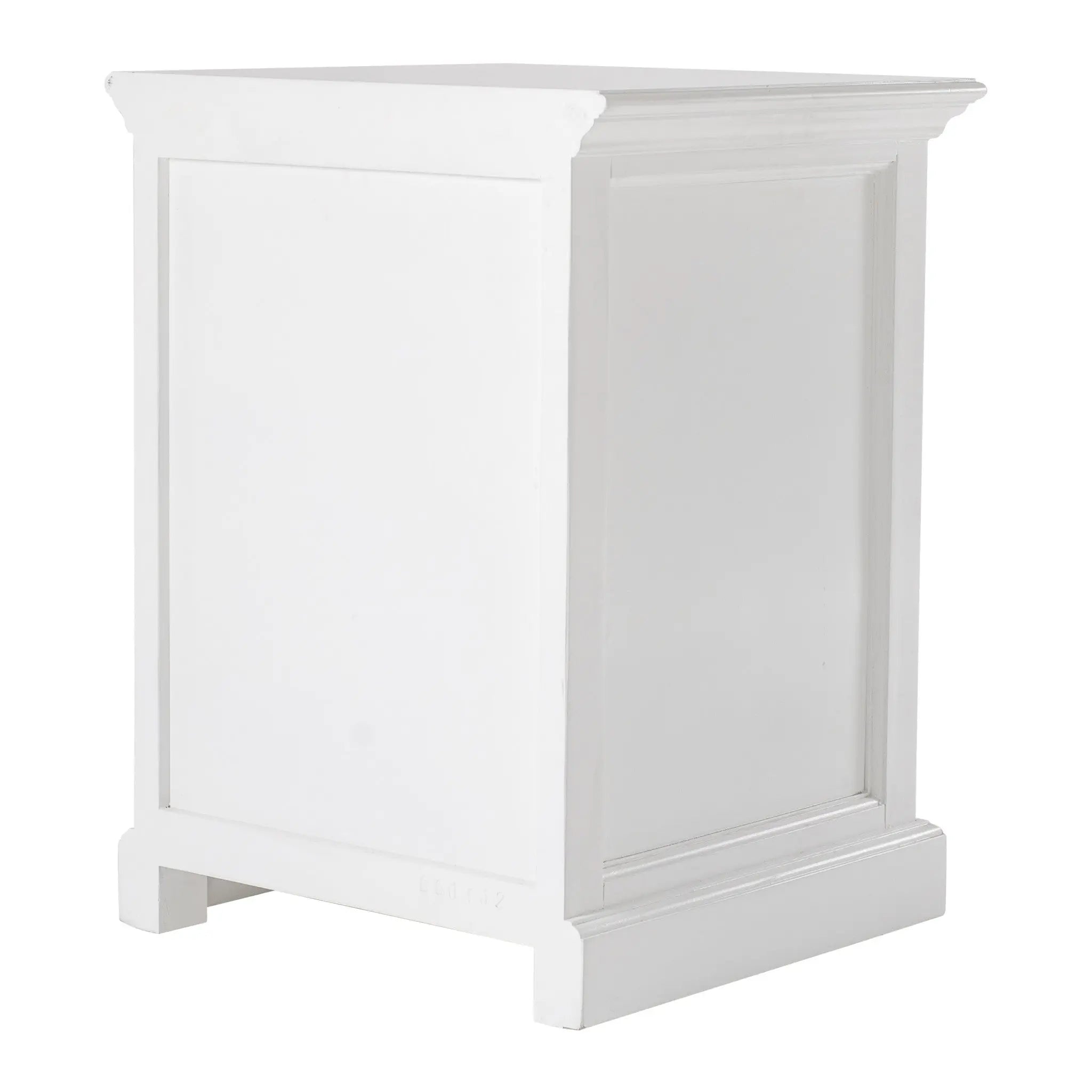 24" White Solid Wood Distressed One Drawer Nightstand - GreatEagleInc