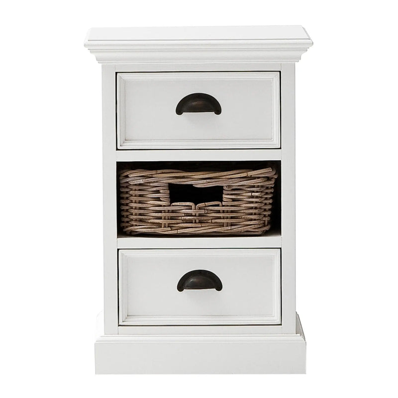 24" White Solid Wood Two Drawer Nightstand - GreatEagleInc