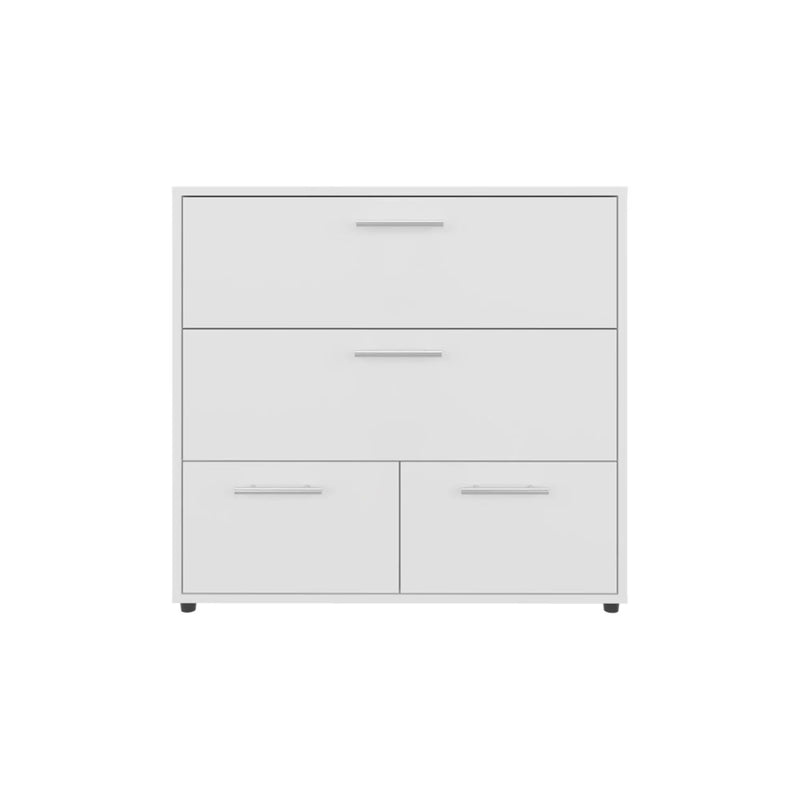 24" White Wood Three Drawer Double Dresser Homeroots Bed & Bath