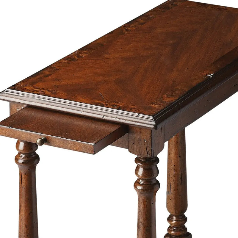 24" Wood Brown End Table With Shelf Homeroots Living Room