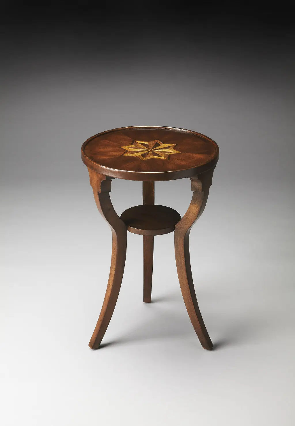 24" Wood Brown Wood And Solid Wood Round End Table With Shelf Homeroots Living Room