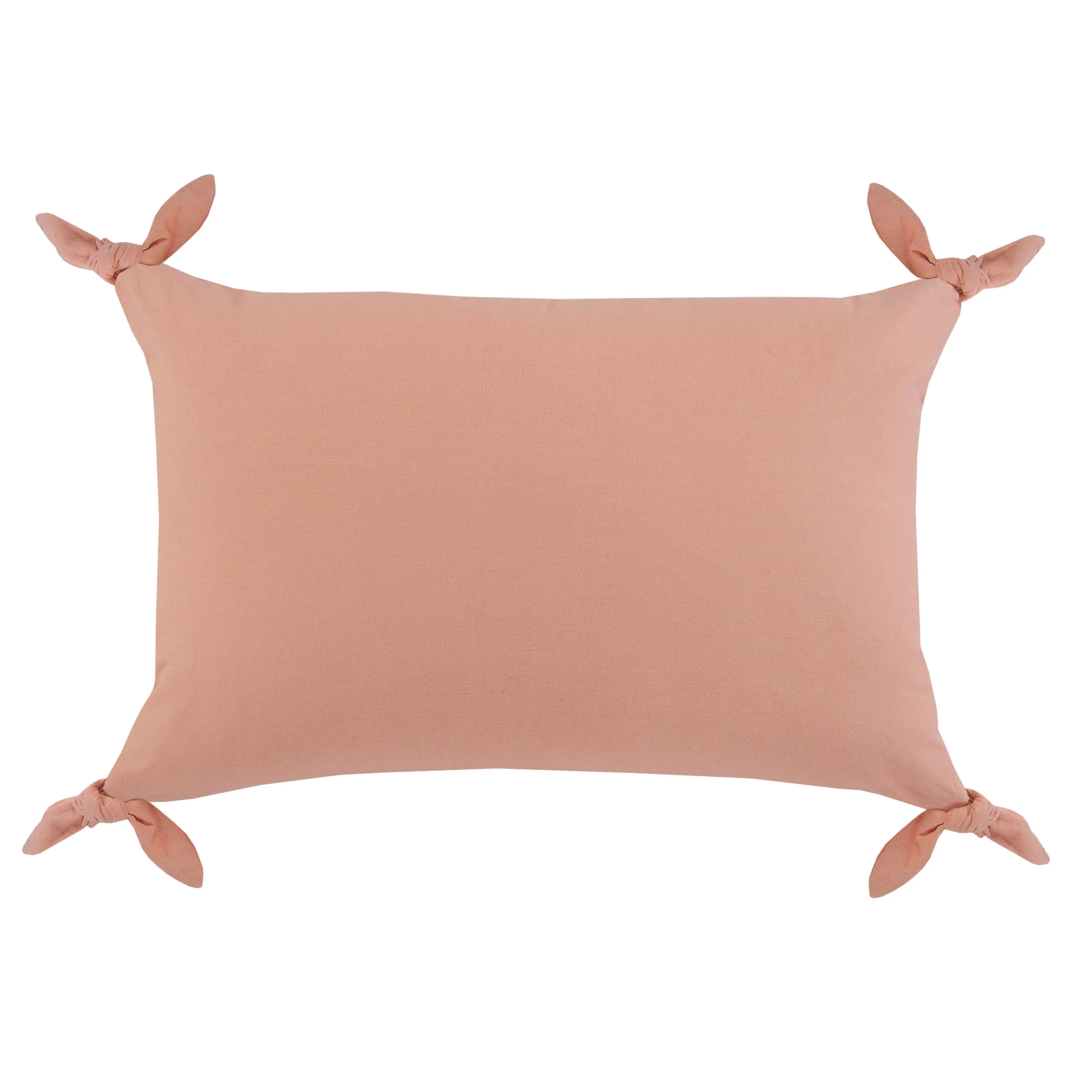 24" X 16" Blush And Light Pink Lumbar Striped Cotton Throw Pillow Cover Homeroots Home Decor