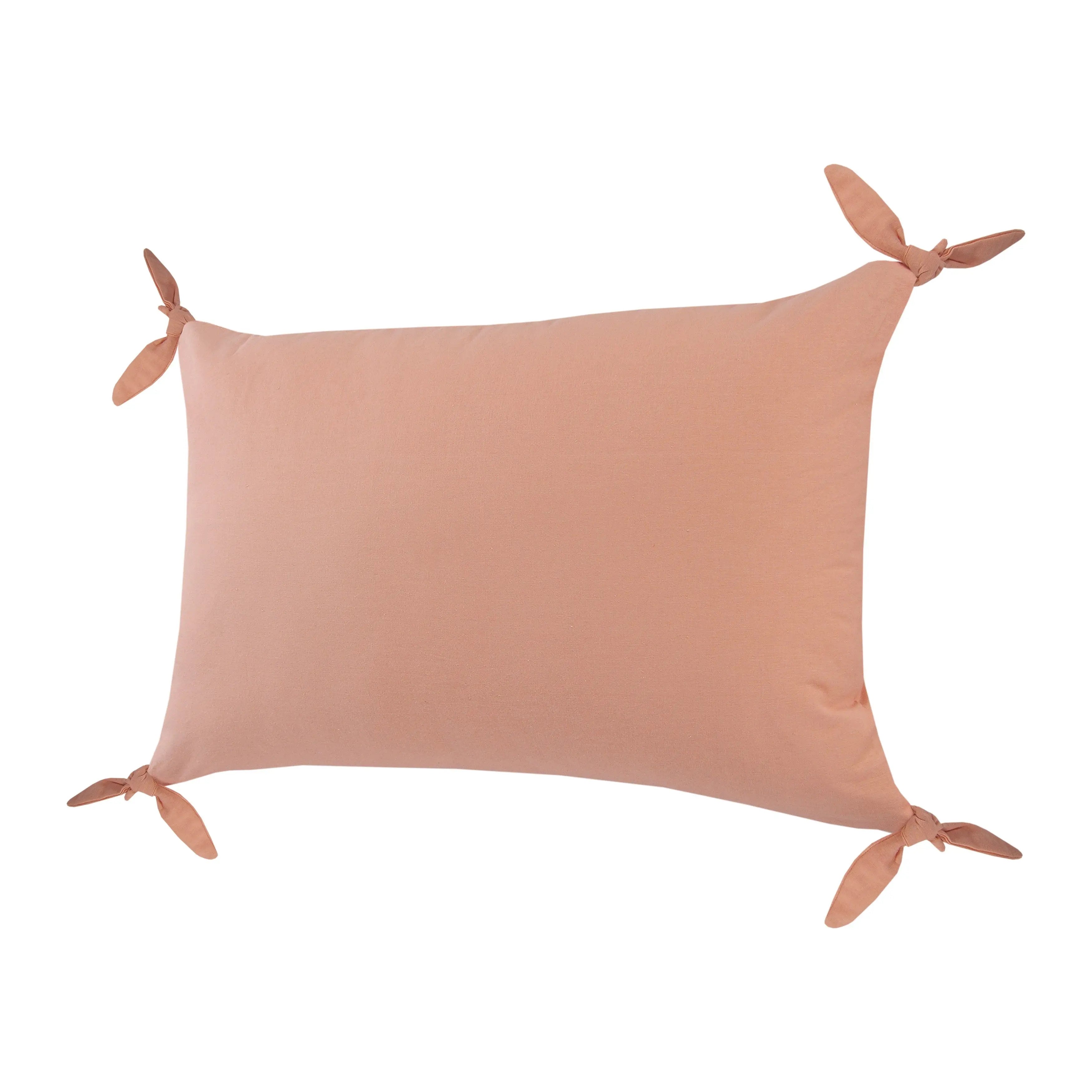 24" X 16" Blush And Light Pink Lumbar Striped Cotton Throw Pillow Cover Homeroots Home Decor