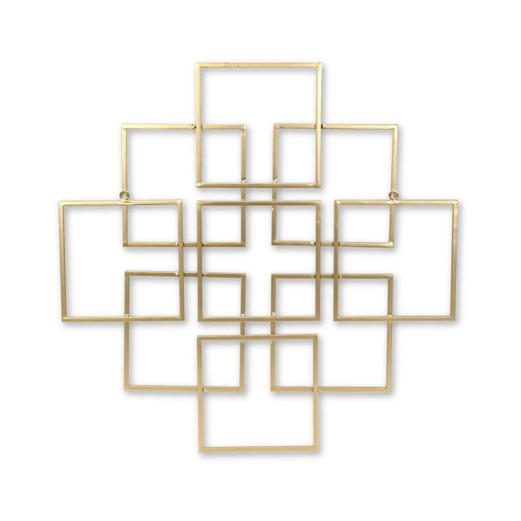 24" X 24" Gold Metal Square Abstract Hanging Wall Decor Homeroots Home Decor