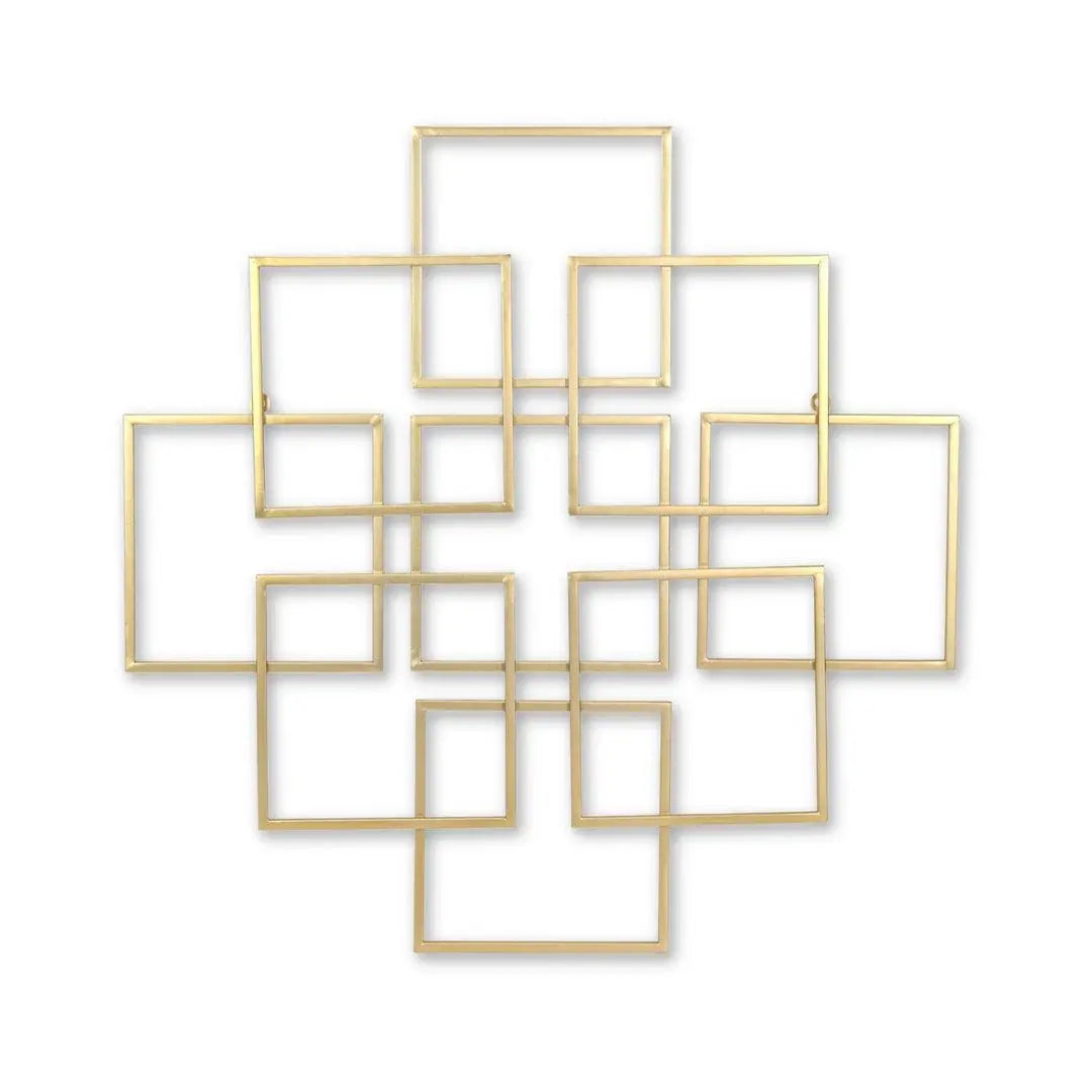 24" X 24" Gold Metal Square Abstract Hanging Wall Decor Homeroots Home Decor