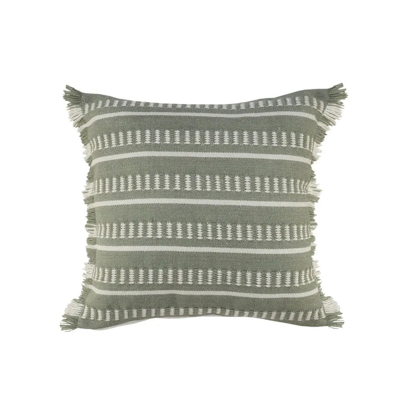 24" X 24" Green Zippered Coastal Indoor Outdoor Throw Pillow Homeroots Outdoor