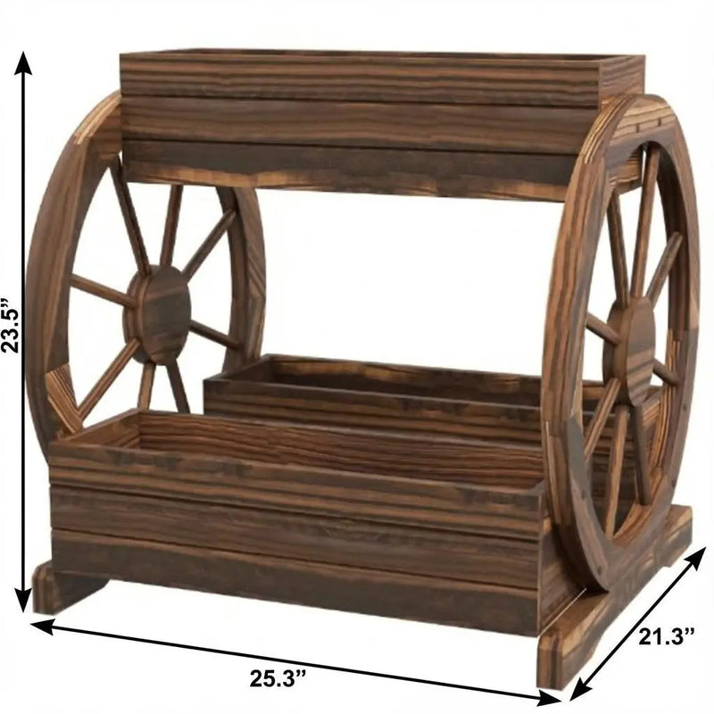 24" X 25" Brown Wood Rectangular Planter Box Homeroots Outdoor