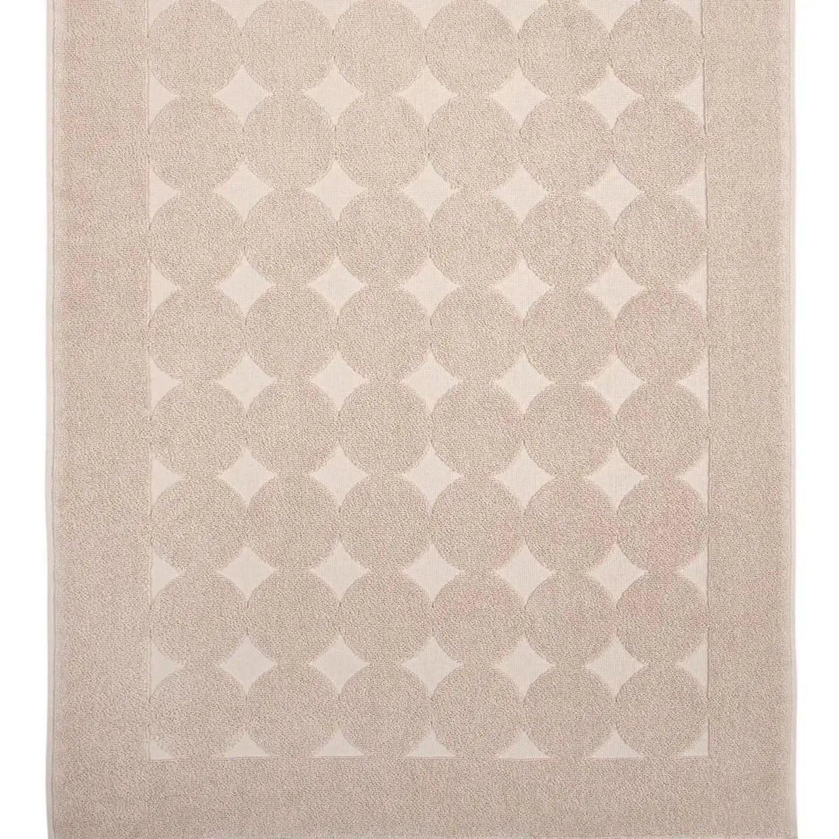 24" X 35" Beige Tone on Tone Polka Dot Turkish Cotton Bath Rug Homeroots Bed & Bath