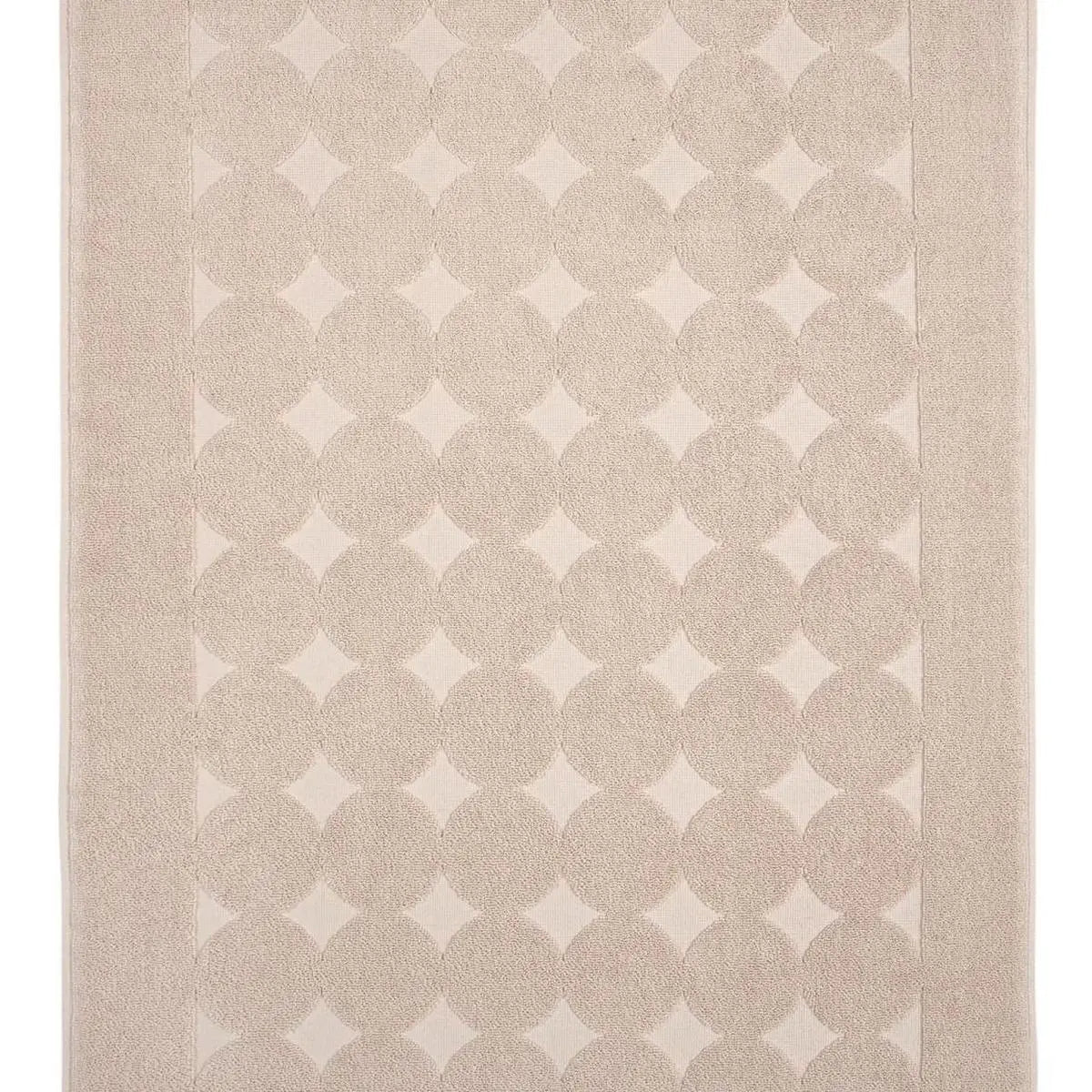 24" X 35" Beige Tone on Tone Polka Dot Turkish Cotton Bath Rug Homeroots Bed & Bath