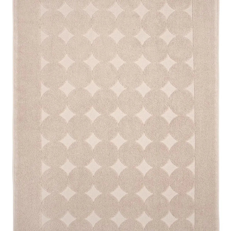 24" X 35" Beige Tone on Tone Polka Dot Turkish Cotton Bath Rug Homeroots Bed & Bath