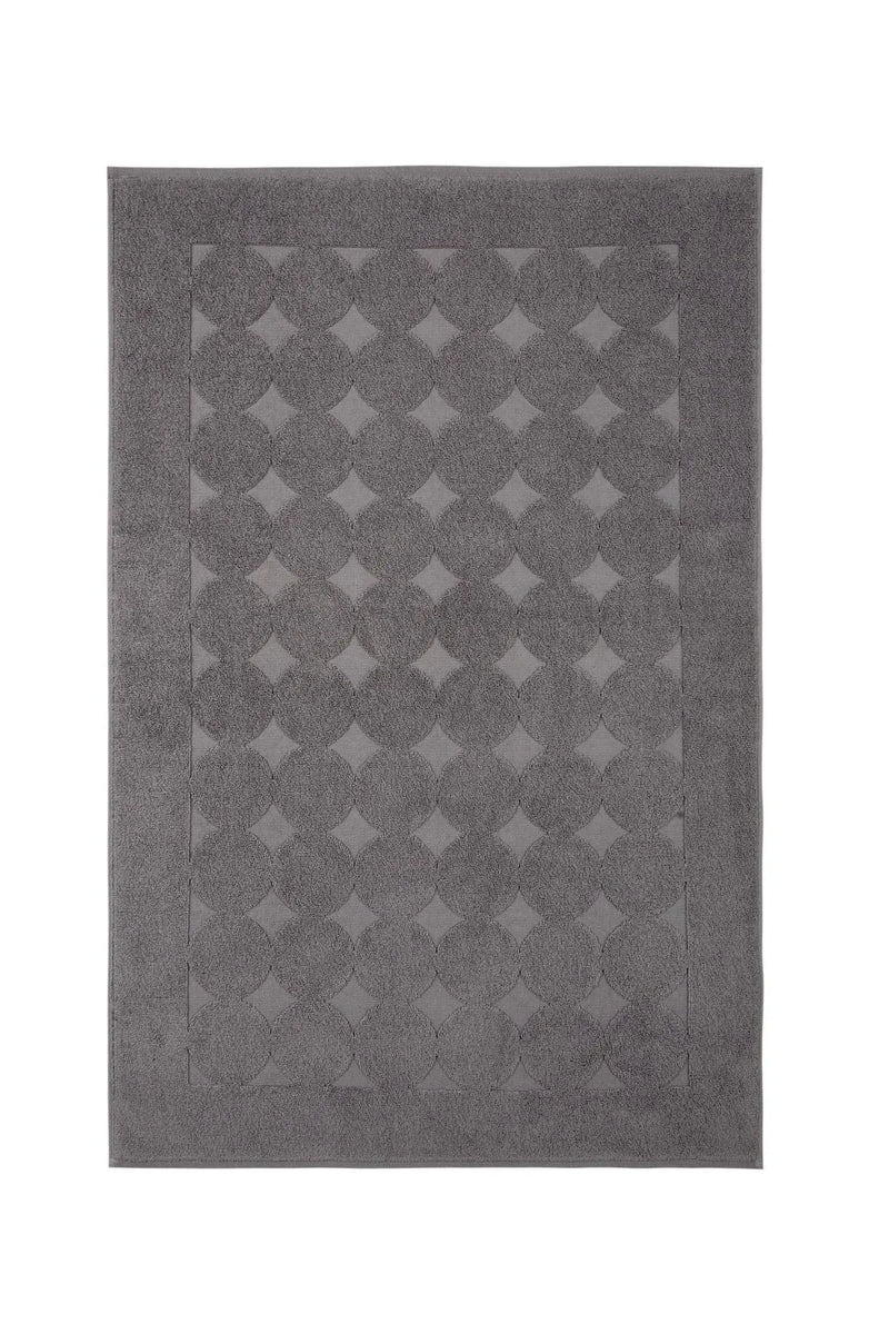 24" X 35" Dark Gray Tone on Tone Polka Dot Turkish Cotton Bath Rug Homeroots Bed & Bath