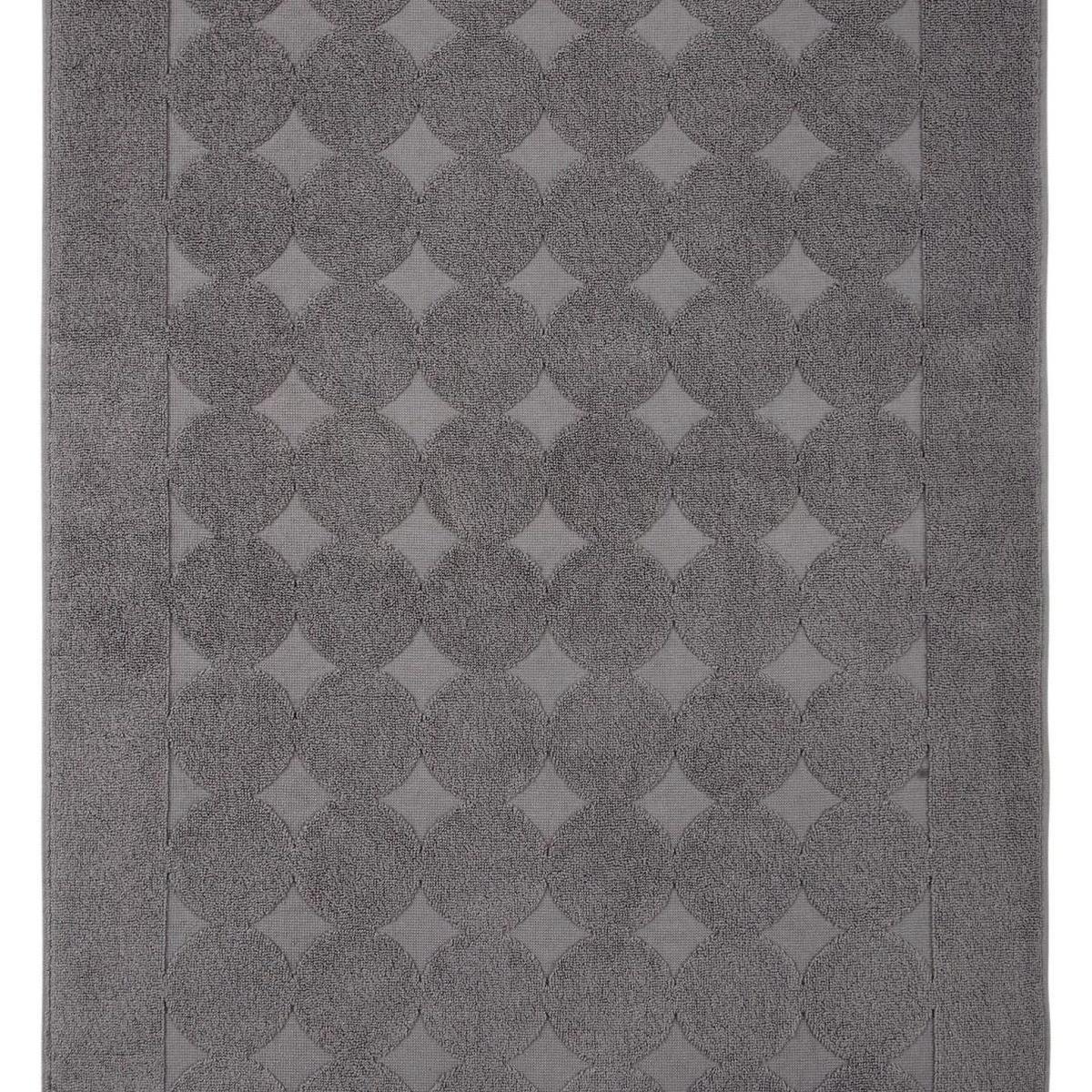 24" X 35" Dark Gray Tone on Tone Polka Dot Turkish Cotton Bath Rug Homeroots Bed & Bath
