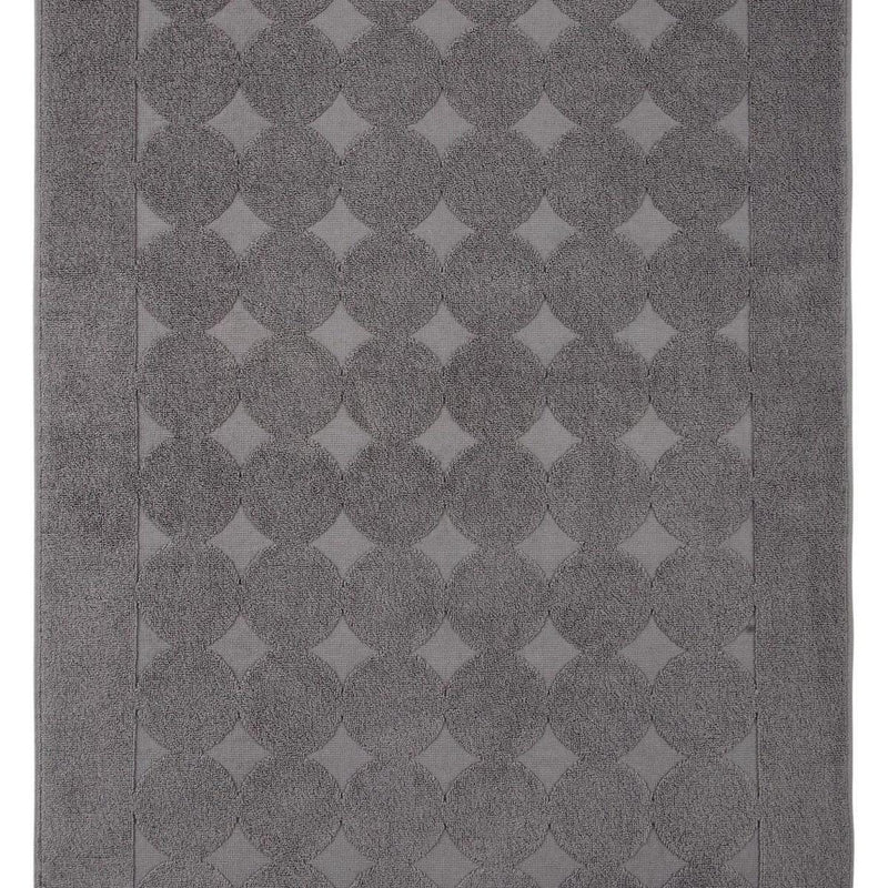 24" X 35" Dark Gray Tone on Tone Polka Dot Turkish Cotton Bath Rug Homeroots Bed & Bath