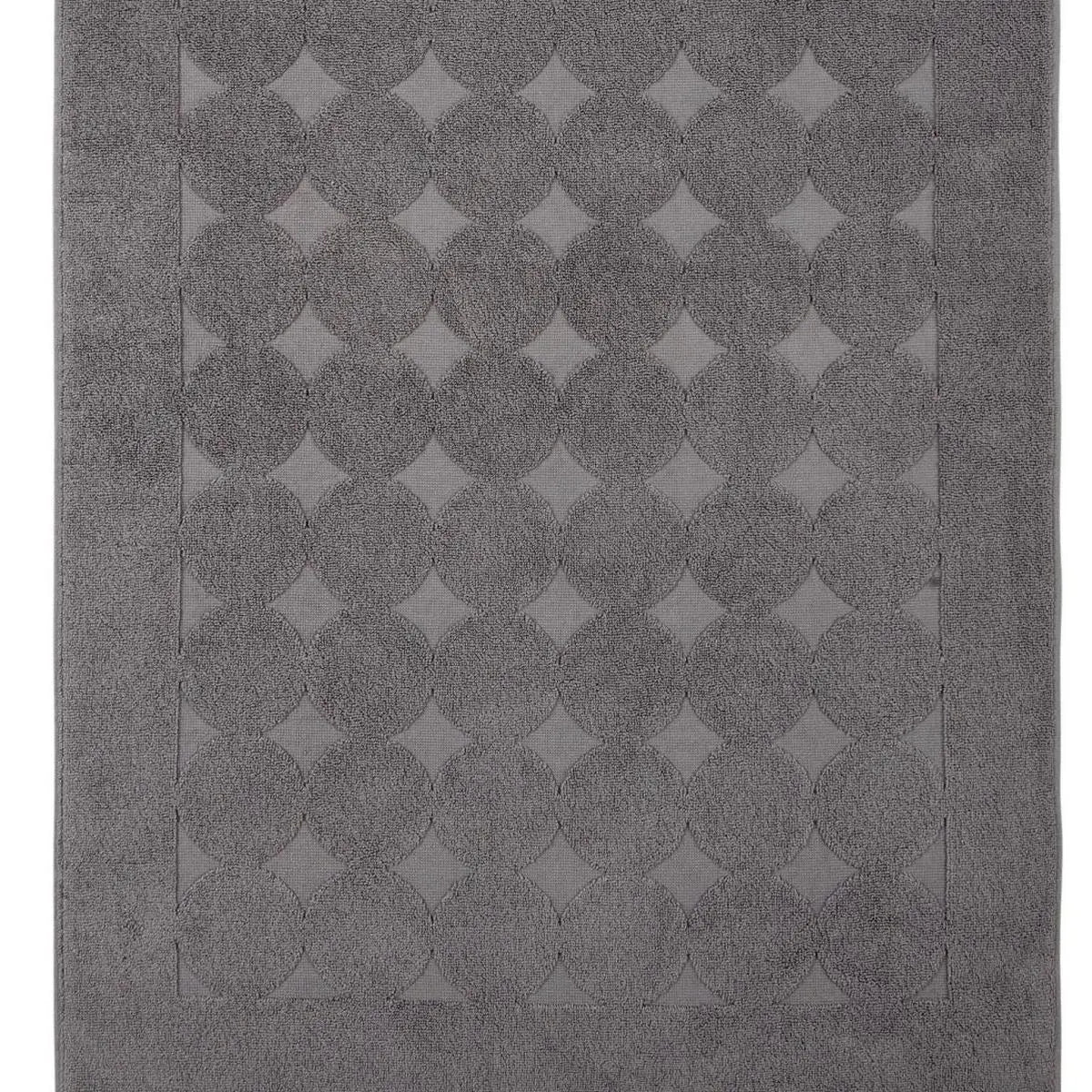 24" X 35" Dark Gray Tone on Tone Polka Dot Turkish Cotton Bath Rug Homeroots Bed & Bath