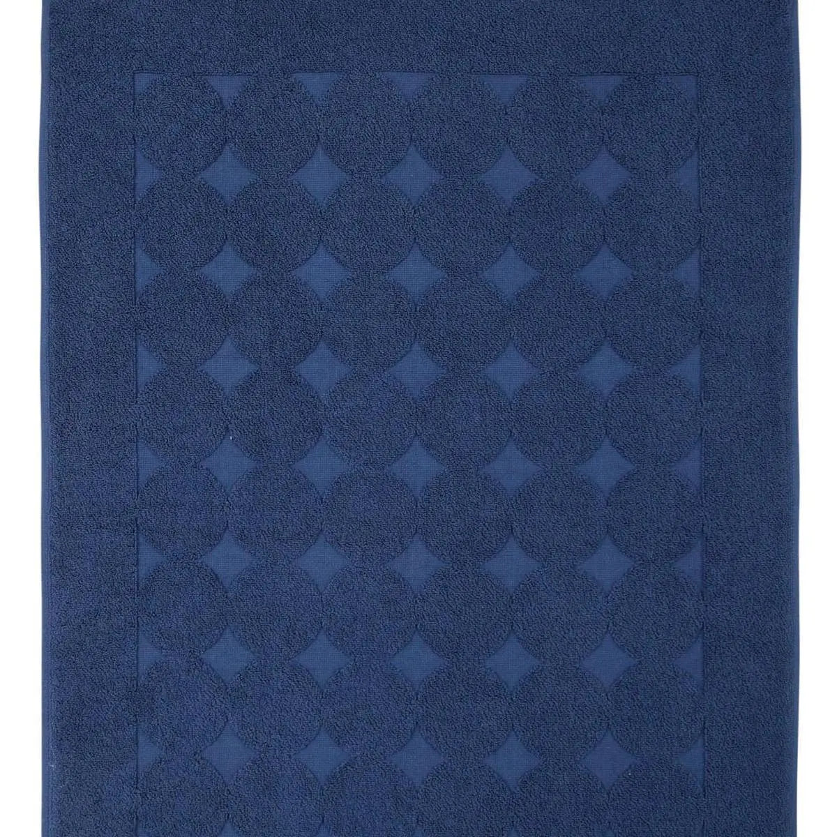 24" X 35" Navy Blue Tone on Tone Polka Dot Turkish Cotton Bath Rug Homeroots Bed & Bath
