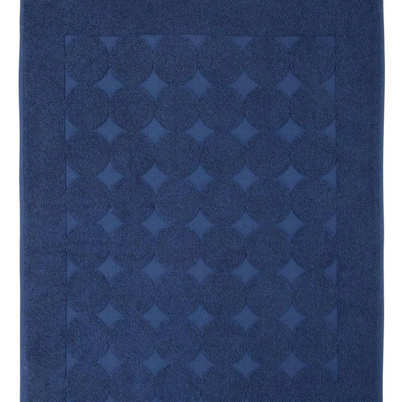 24" X 35" Navy Blue Tone on Tone Polka Dot Turkish Cotton Bath Rug Homeroots Bed & Bath