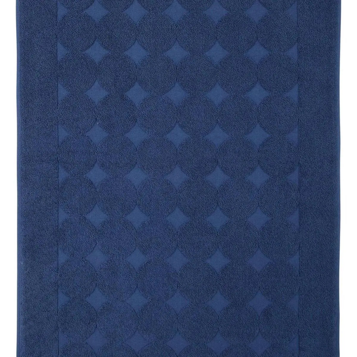 24" X 35" Navy Blue Tone on Tone Polka Dot Turkish Cotton Bath Rug Homeroots Bed & Bath