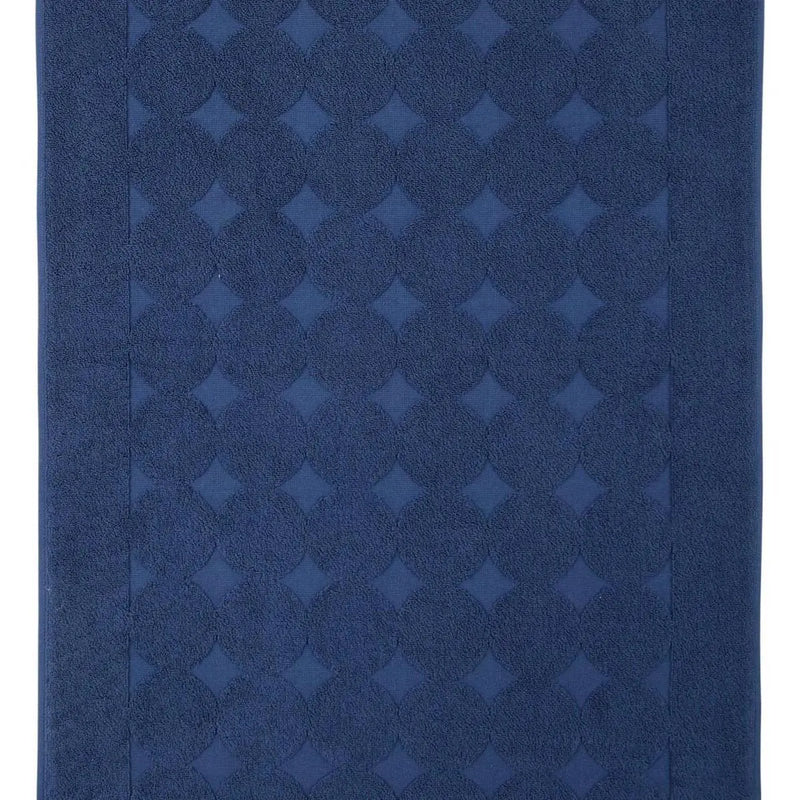 24" X 35" Navy Blue Tone on Tone Polka Dot Turkish Cotton Bath Rug Homeroots Bed & Bath
