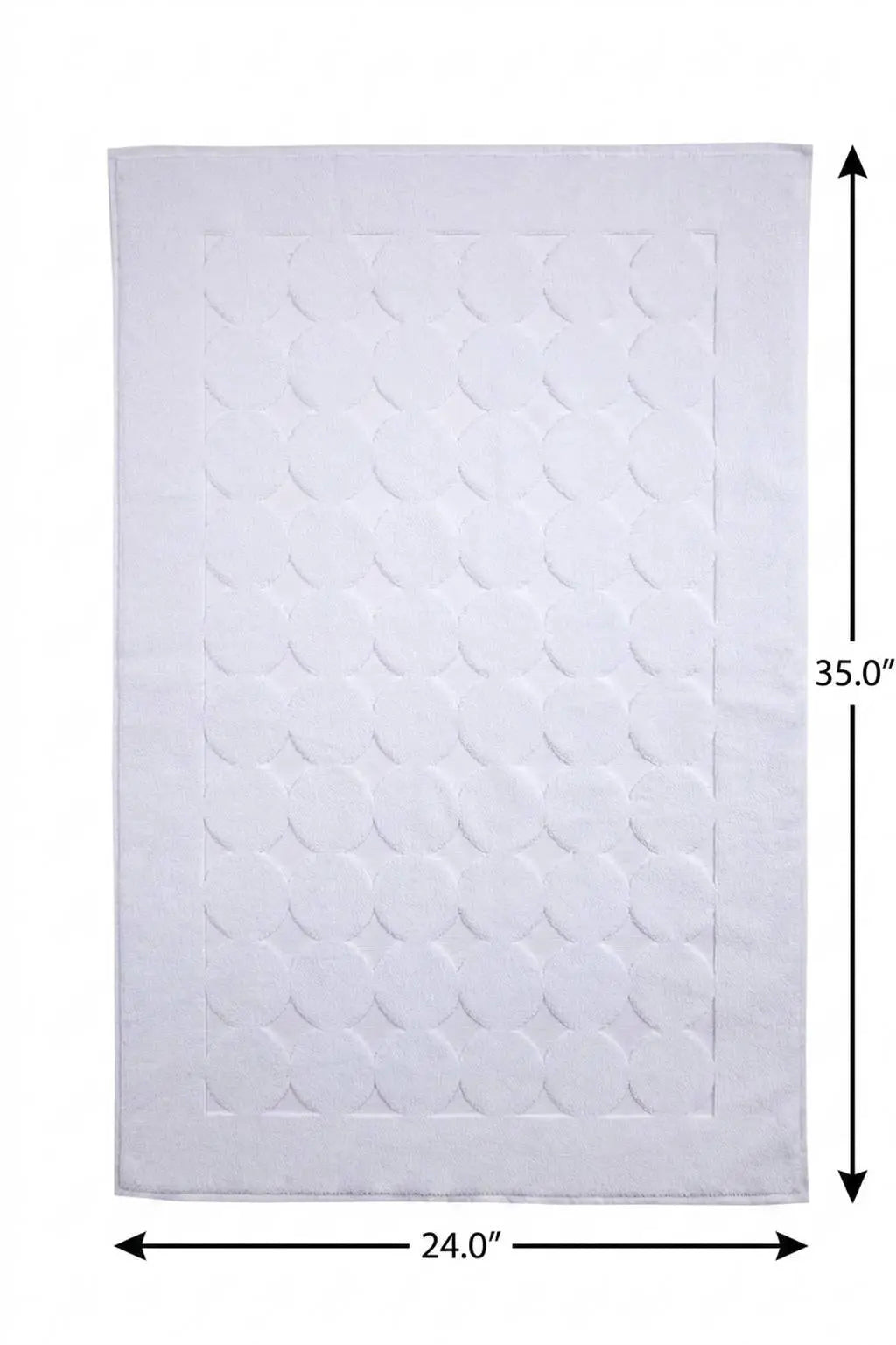 24" X 35" White Tone on Tone Polka Dot Turkish Cotton Bath Rug Homeroots Bed & Bath