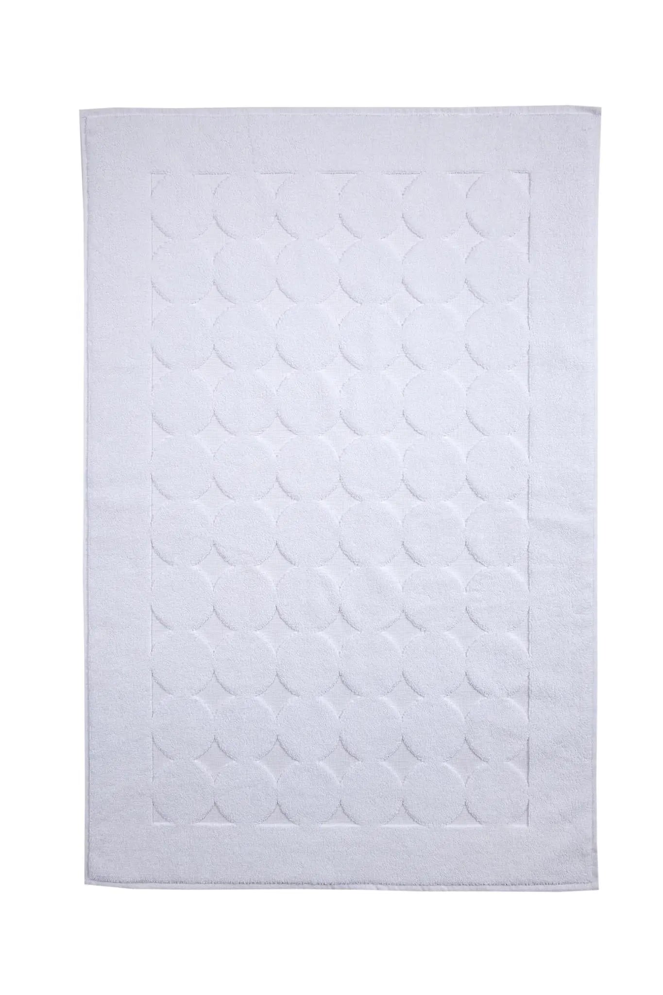 24" X 35" White Tone on Tone Polka Dot Turkish Cotton Bath Rug Homeroots Bed & Bath