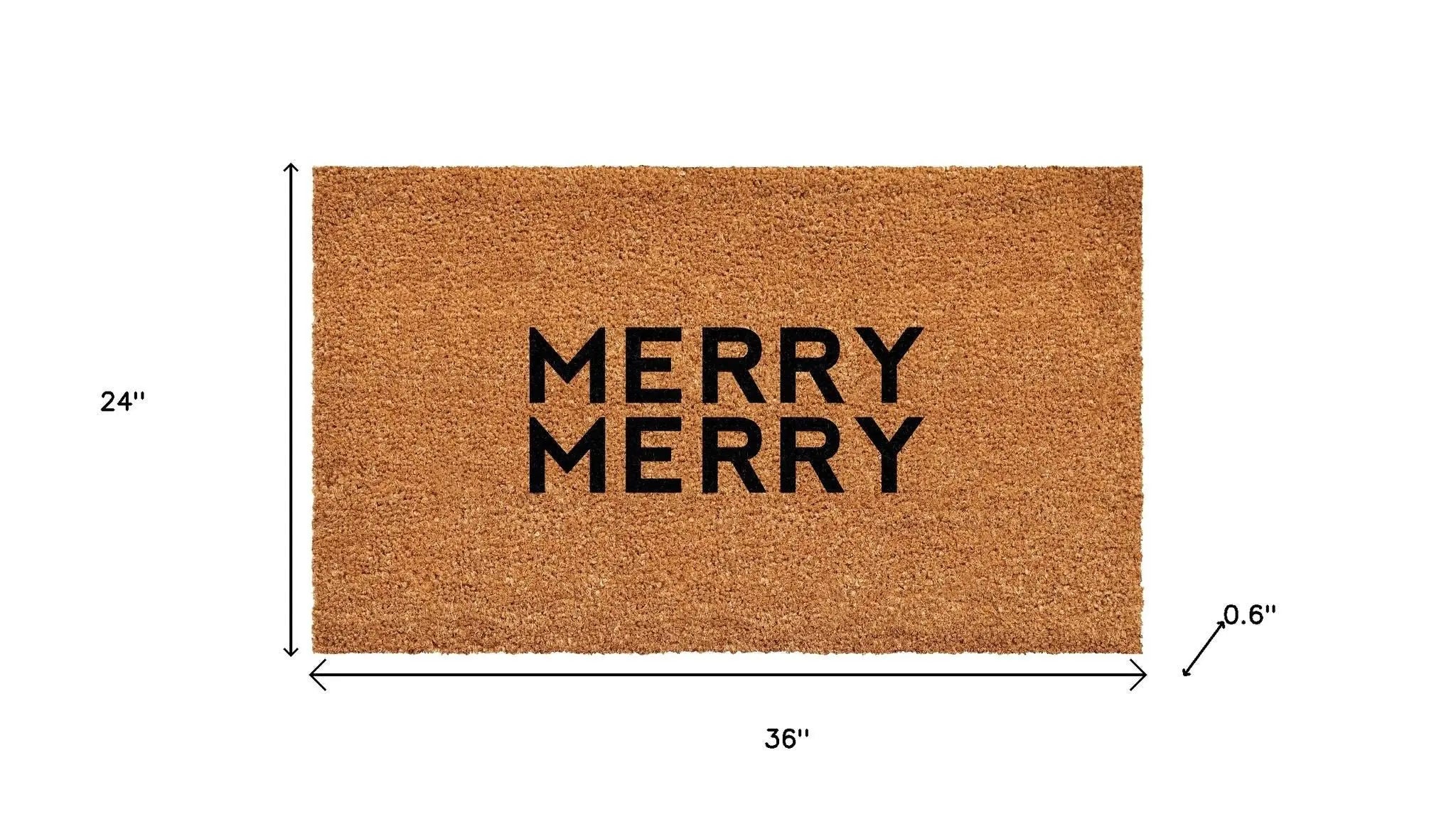 24" X 36" Brown And Natural Christmas Outdoor Coir Door Mat Homeroots Home Decor