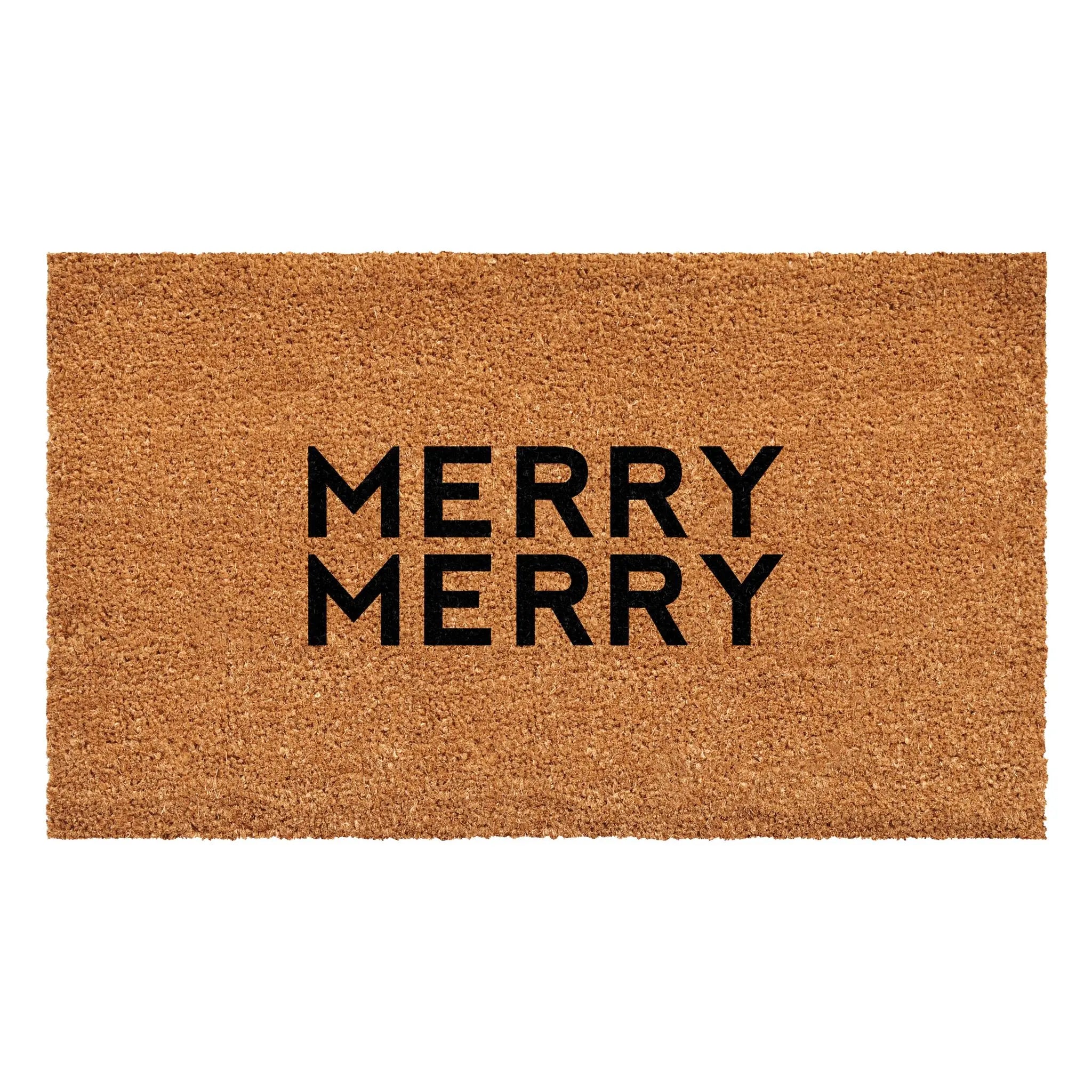 24" X 36" Brown And Natural Christmas Outdoor Coir Door Mat Homeroots Home Decor