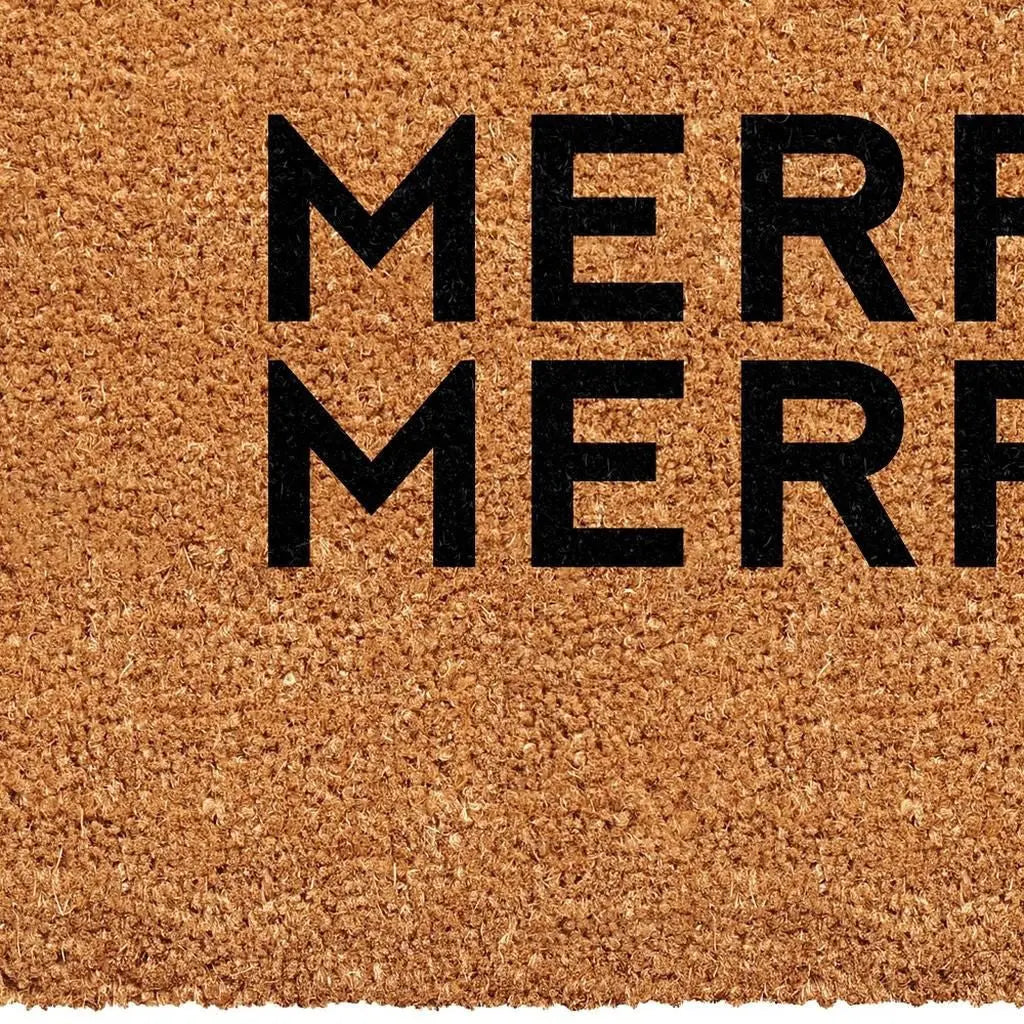 24" X 36" Brown And Natural Christmas Outdoor Coir Door Mat Homeroots Home Decor