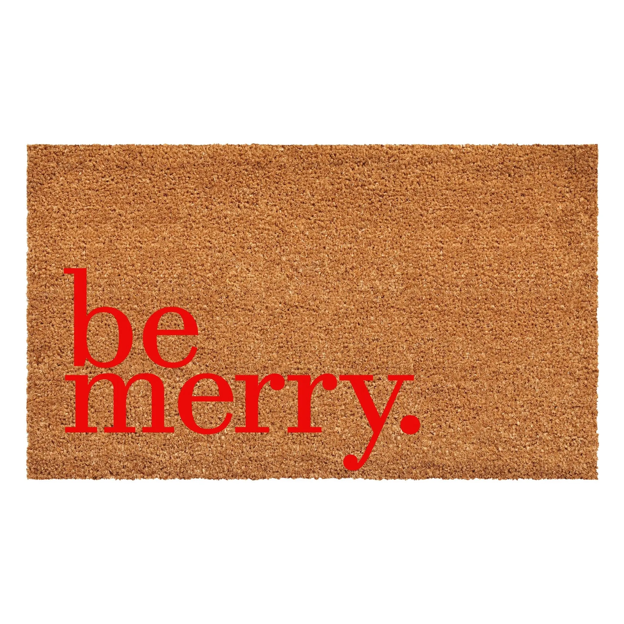 24" X 36" Natural And Brown Christmas Outdoor Coir Door Mat Homeroots Home Decor