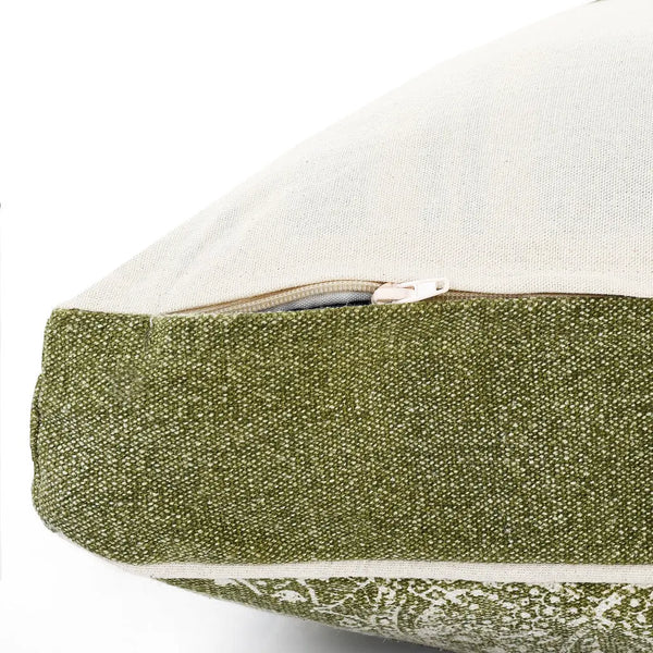 24" X 36" Stonewashed Sage Medallion Pillow Style Pet Bed With Removable Cover Homeroots Bed & Bath